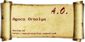 Agocs Orsolya névjegykártya